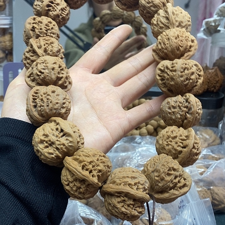 把件文玩核桃37红皮宫灯手持