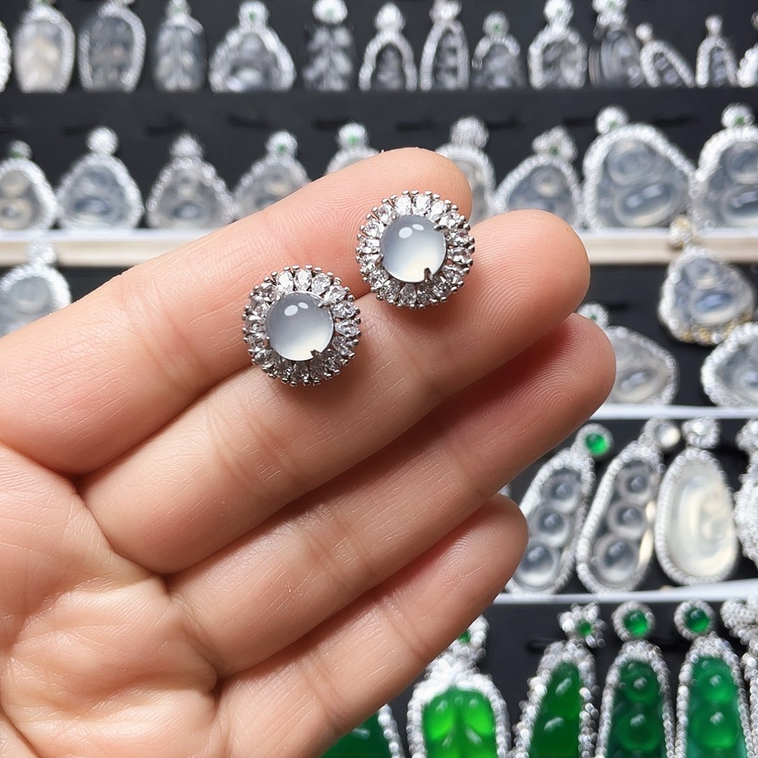 玛瑙/玉髓耳钉合金