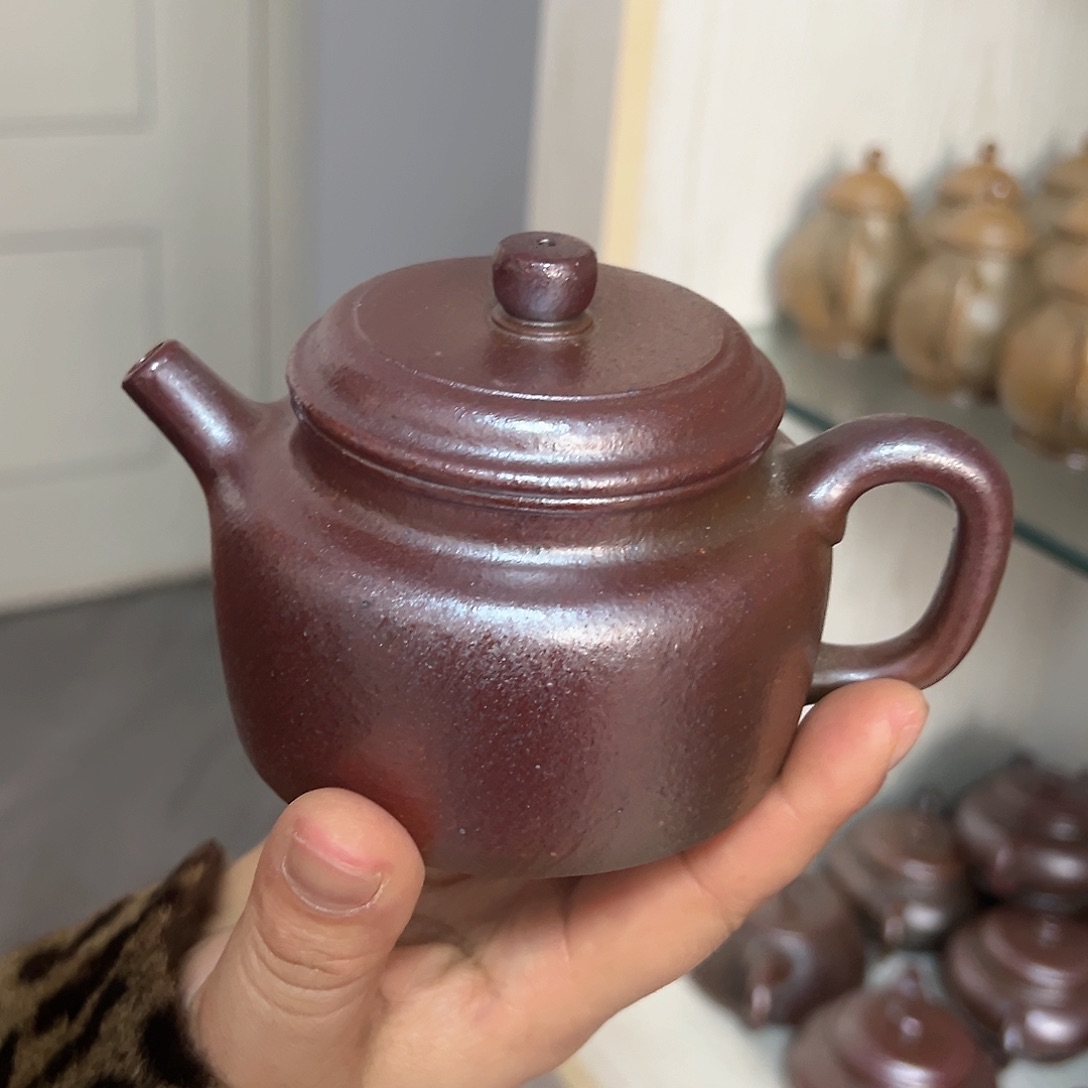 紫砂茶壶黄龙山原矿天青火痕烧260