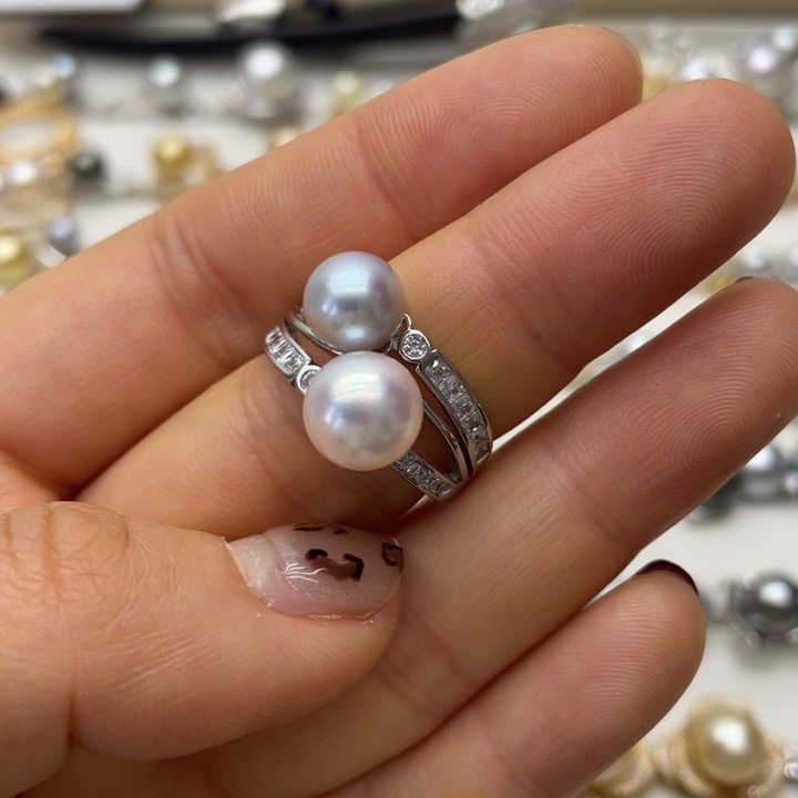 海水珍珠戒指银S925镶嵌