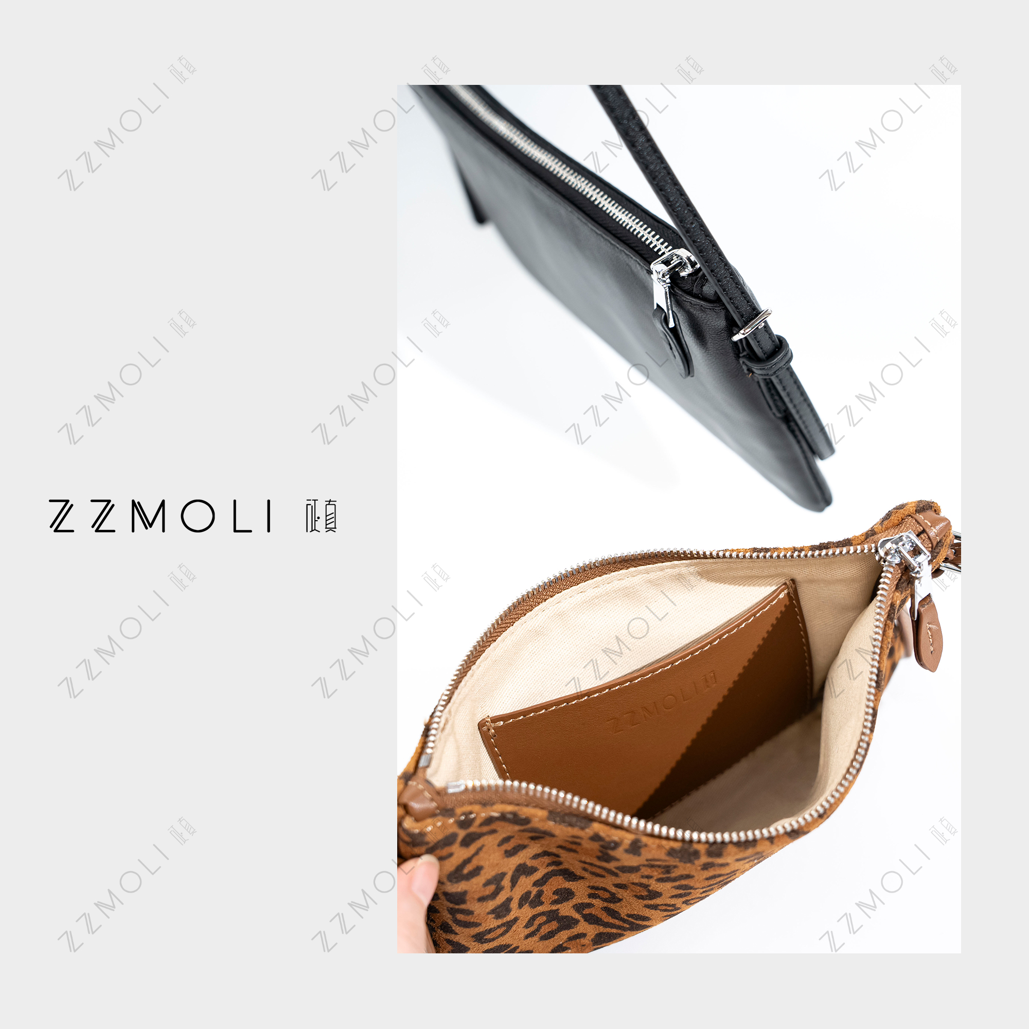 征真 “信封包”复古时尚真皮手提单肩斜挎包ZBP17383