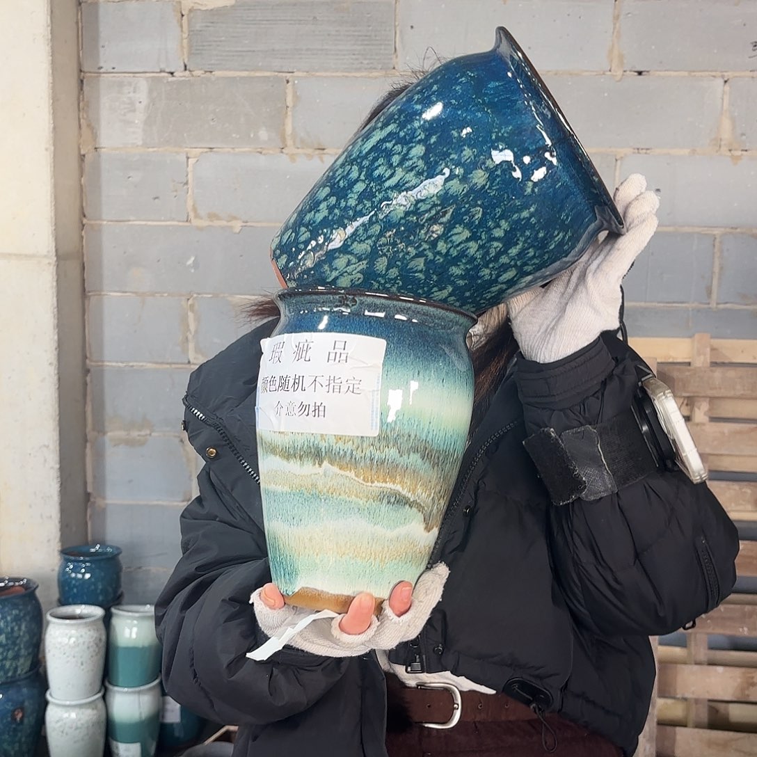 瑕疵两个高24/17红陶