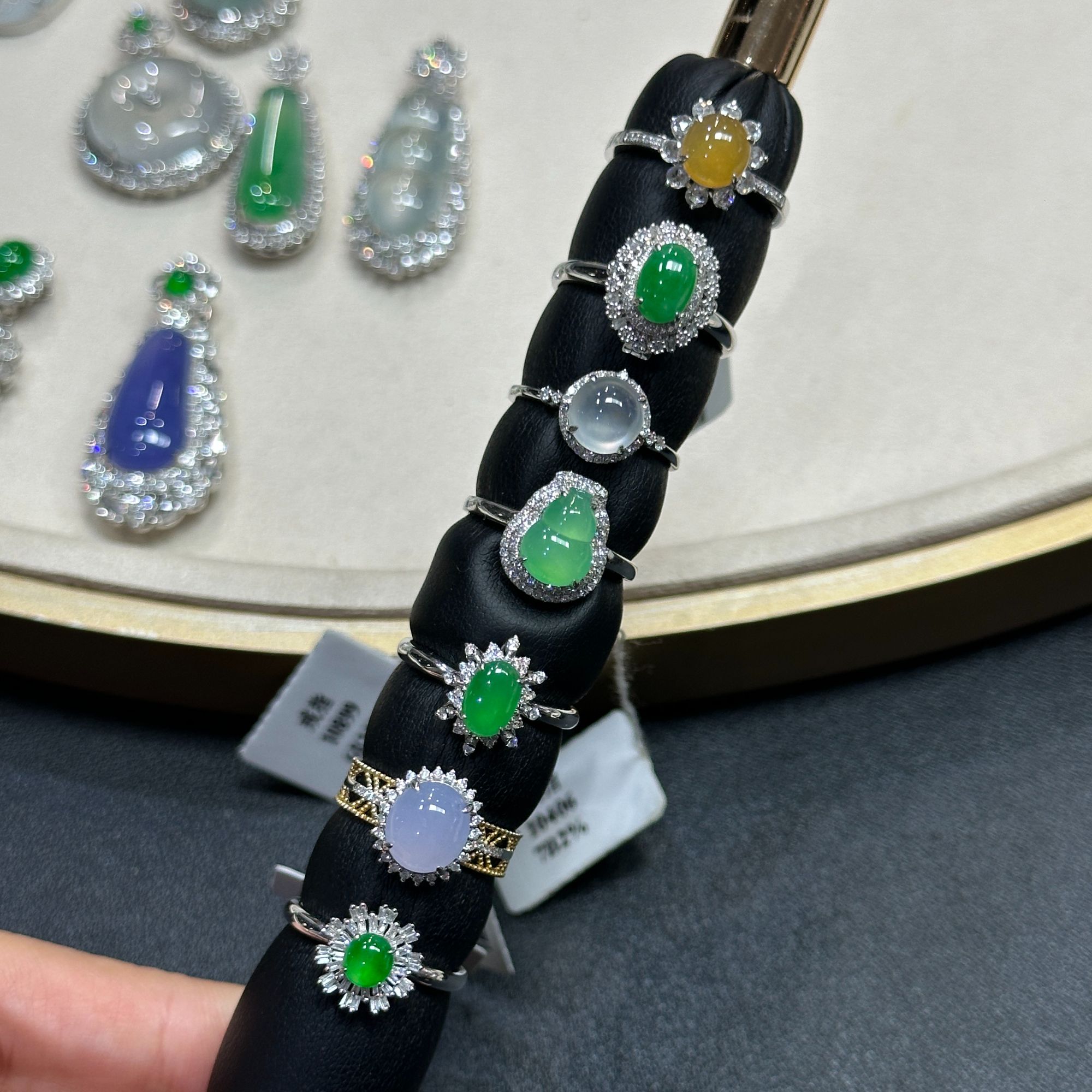 翡翠戒指1件-18K金-多样性发货只发一件-A35-BK|CXQ1