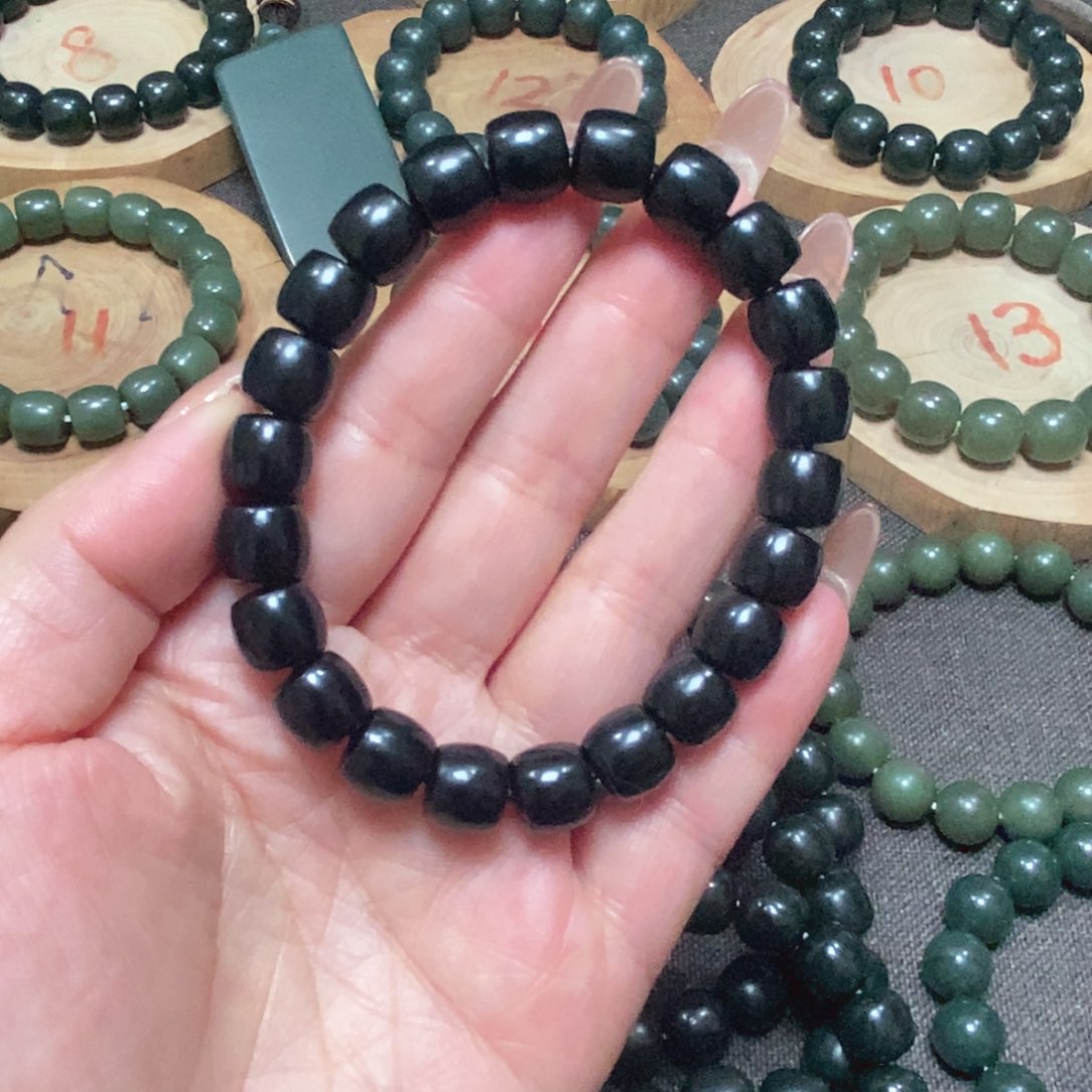 和田玉（青玉）手链未镶嵌