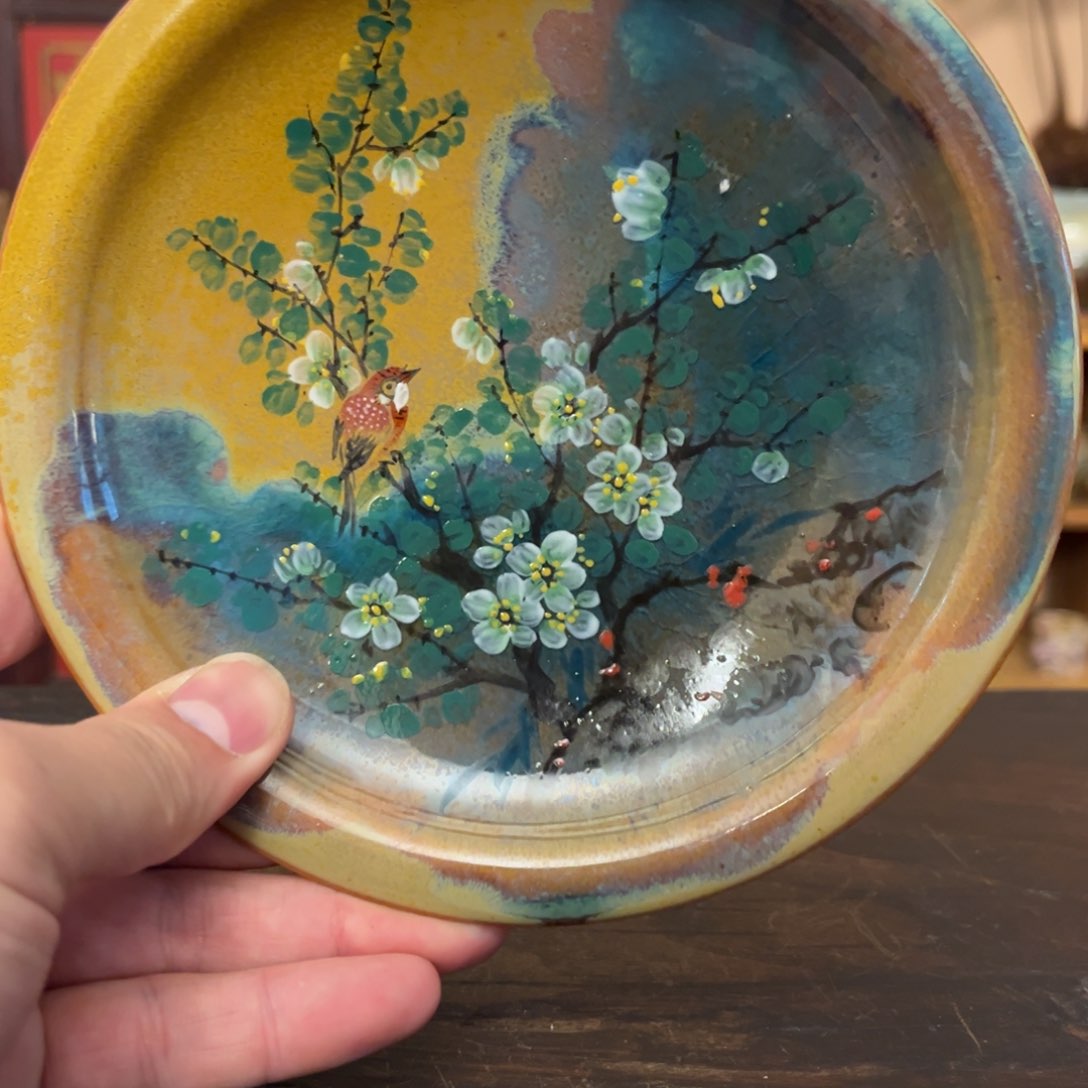 杯娜*.柴烧纯手工手绘陶瓷