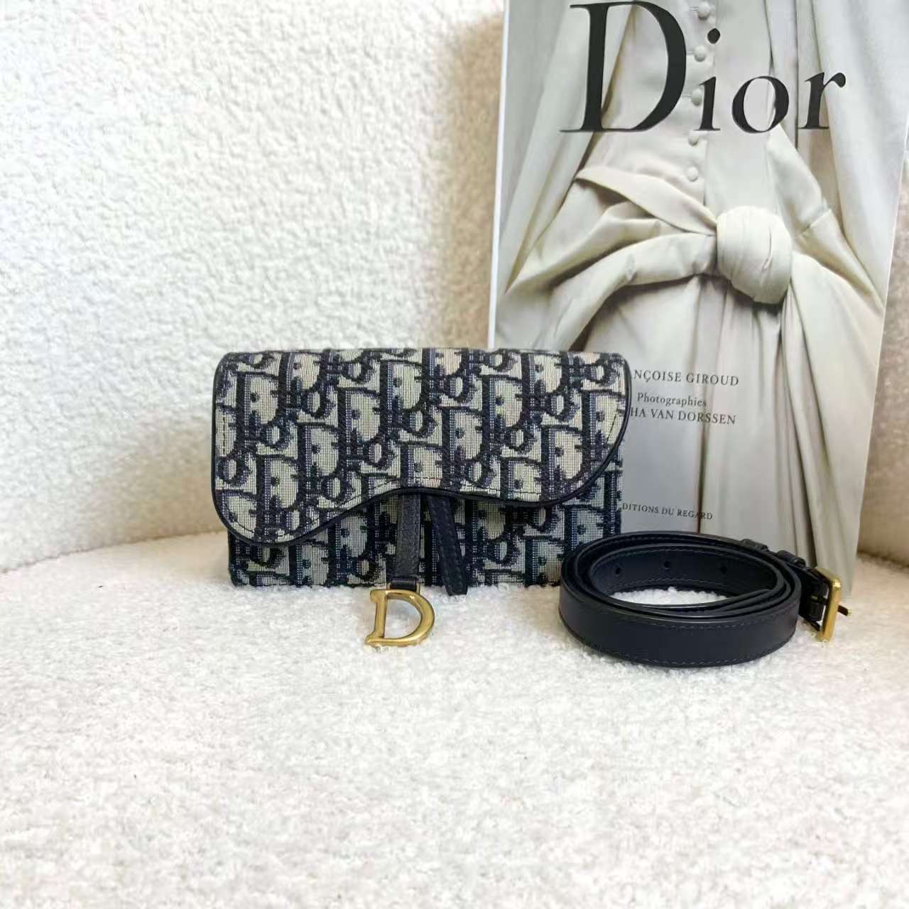 99新 DIOR/迪奥 老花马鞍腰包 /74710173/12期/代卖服务2512