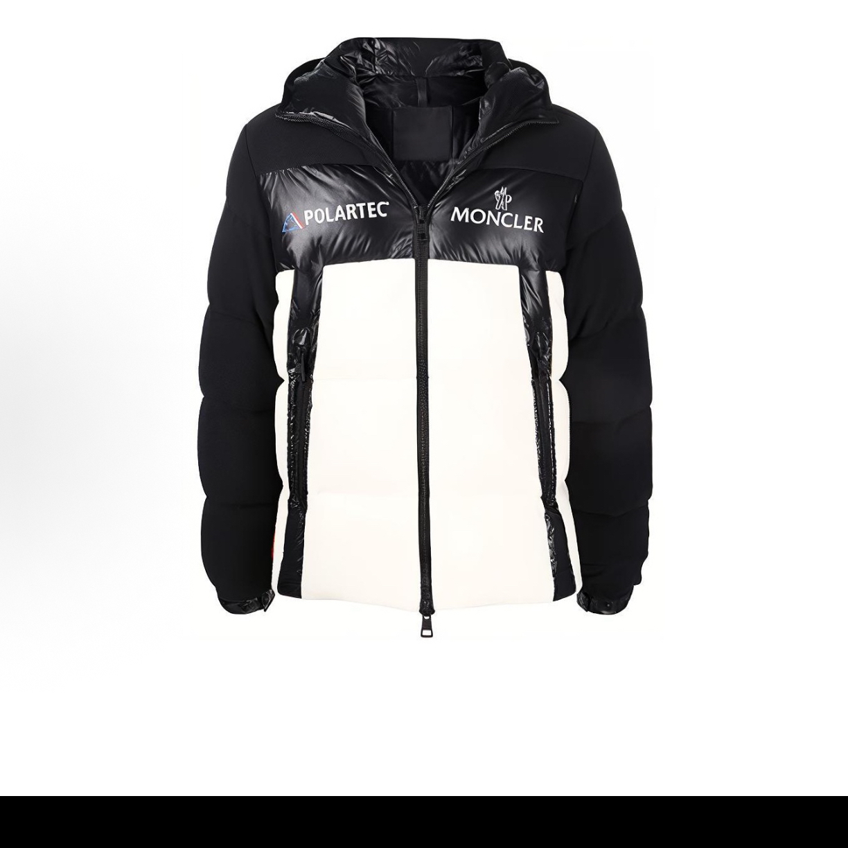 99新 MONCLER 蒙口 黑白拼接羽绒服/4码/