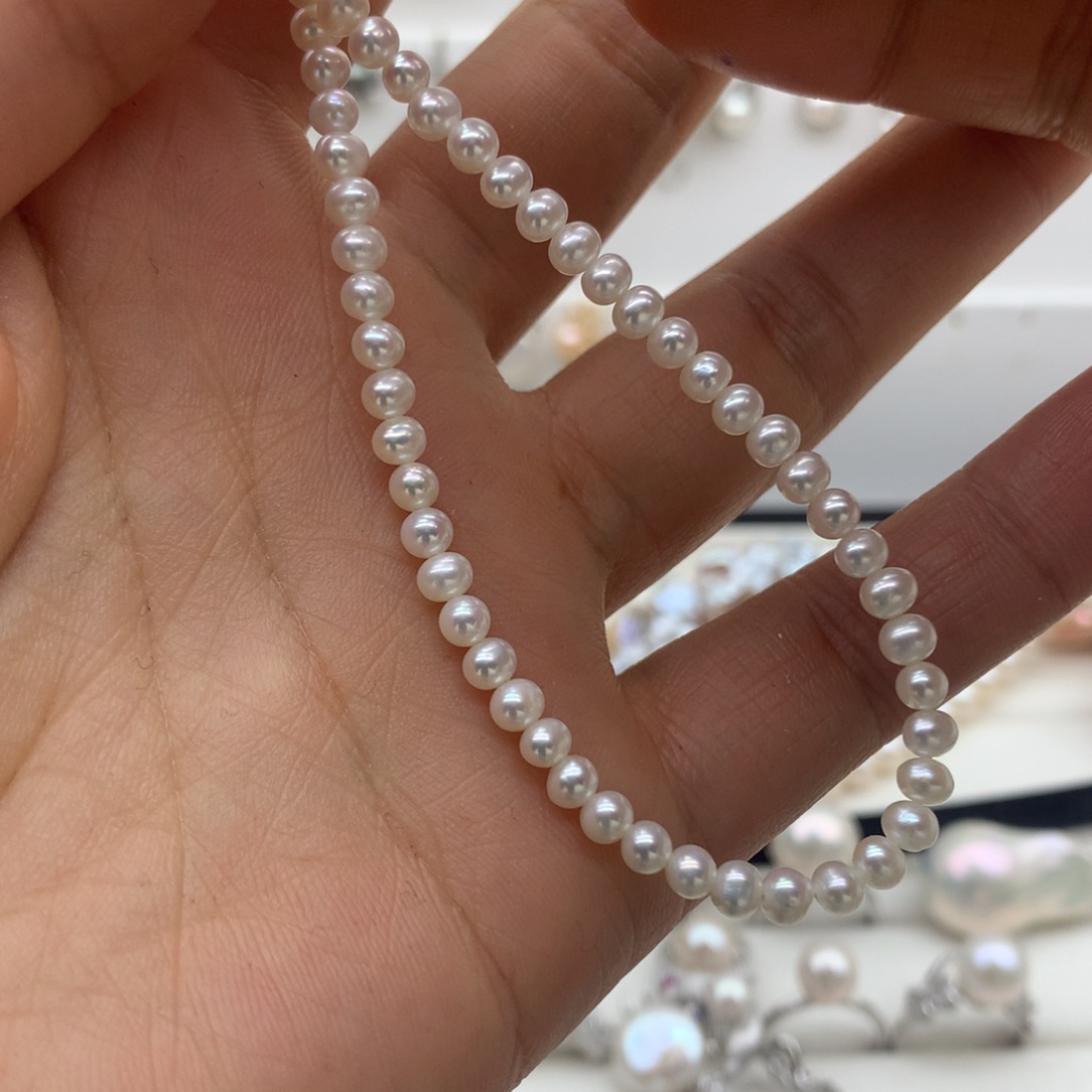 淡水珍珠颈饰银S925镶嵌