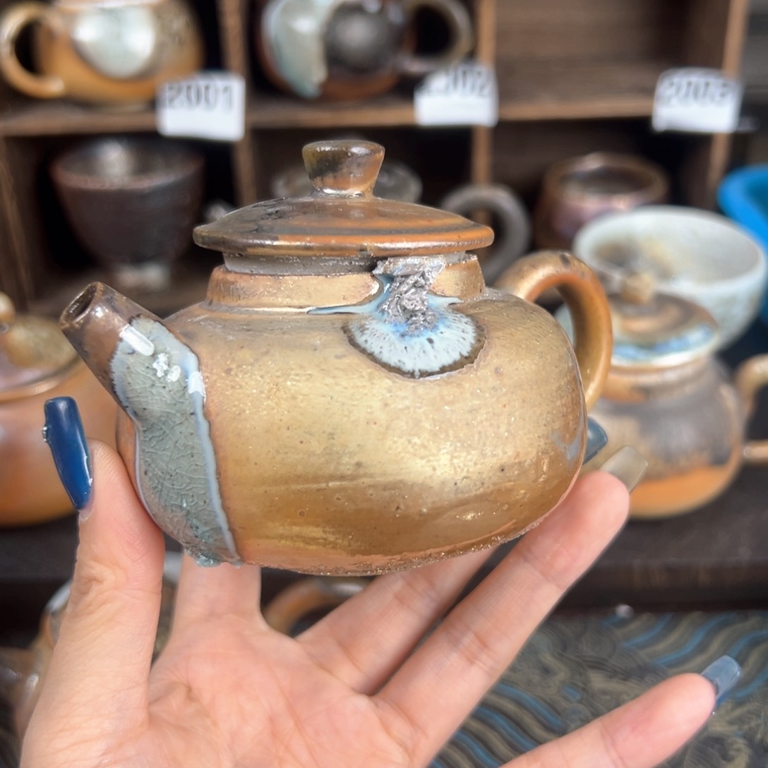 杯柴烧茶器中白壶