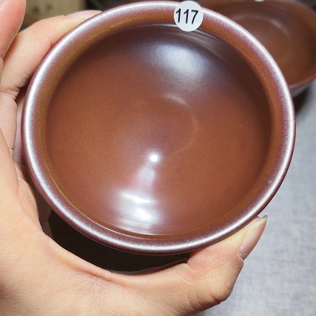 武***A茶盏子衿手工柴烧盏牛血红117