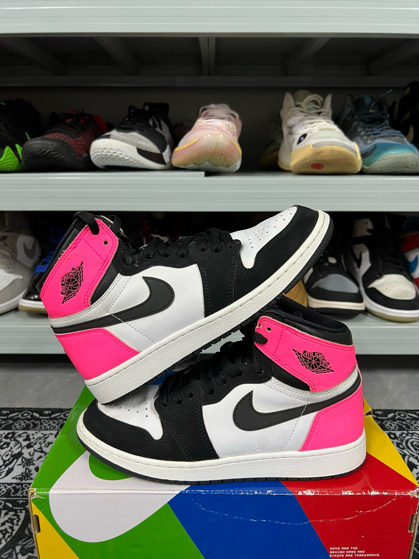 90新 maje 40码gs偏小/aj1白粉休闲鞋/二手正品/左脚外侧磨损