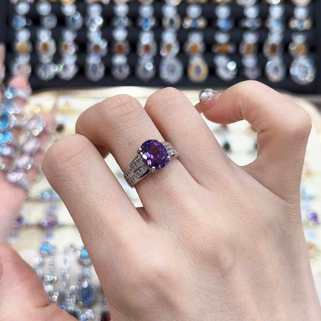 水晶金色拖不保色介意慎拍银色拖不掉色银S925镶嵌切割