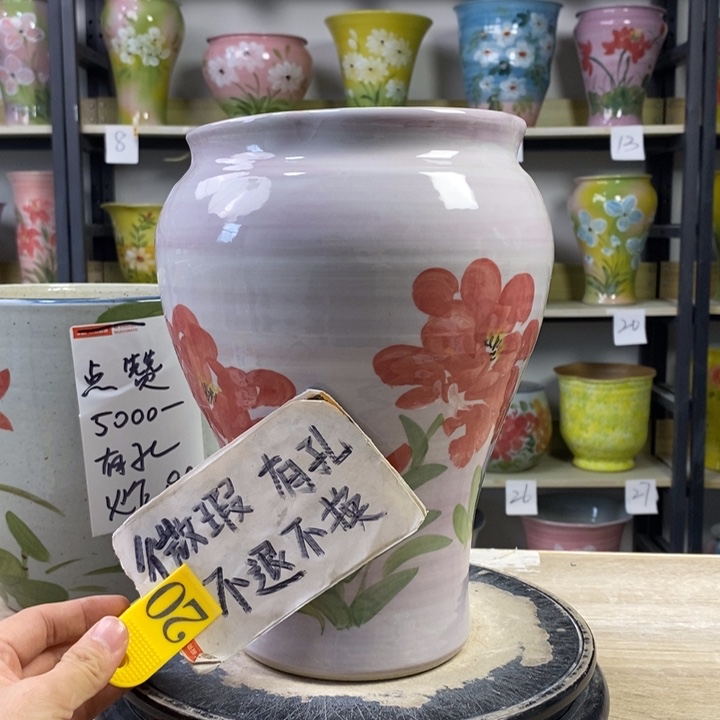 景德镇手工手绘陶瓷花盆