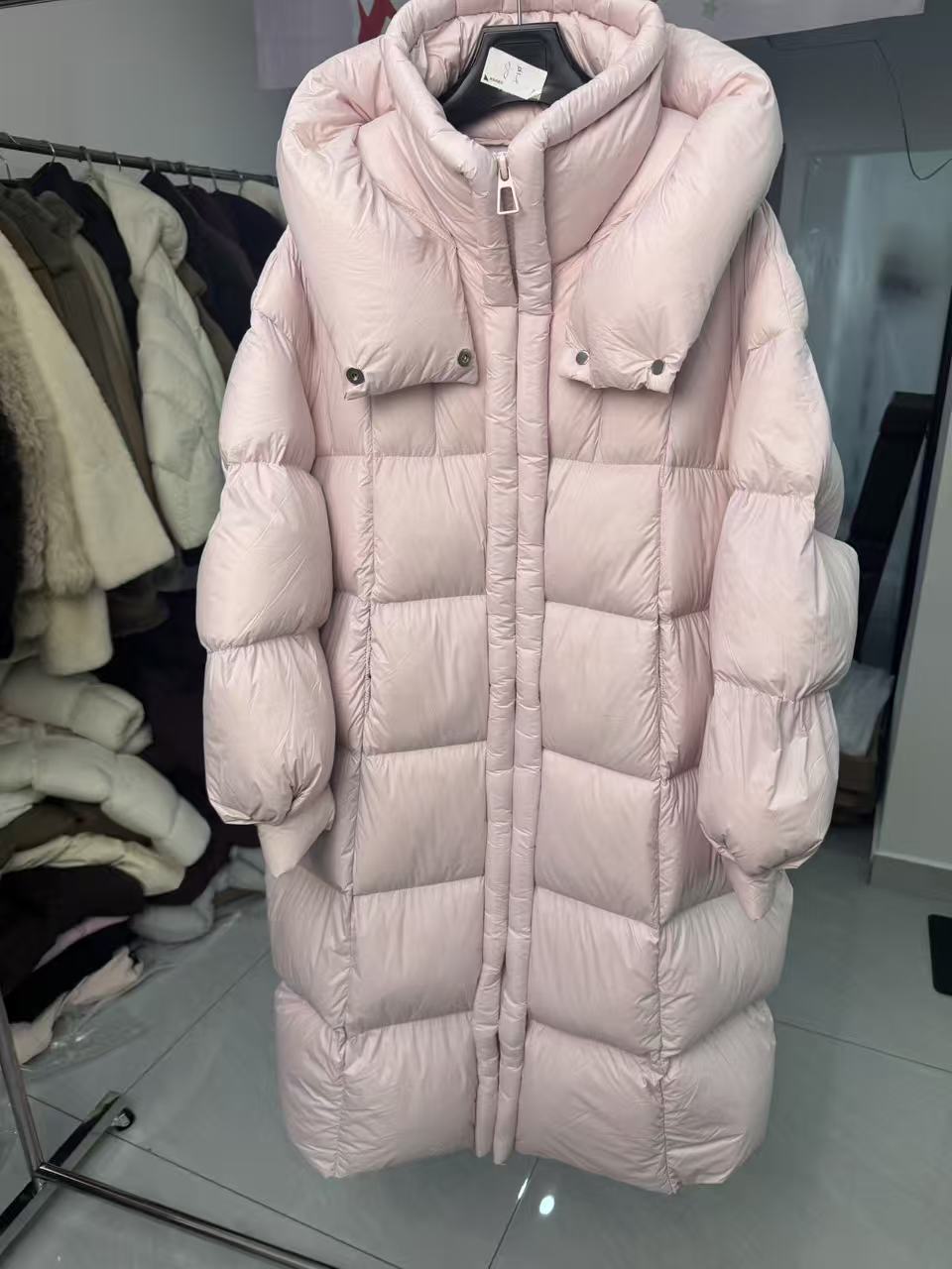 90泡芙鹅绒服中长款长款时尚女装9636羽绒服女