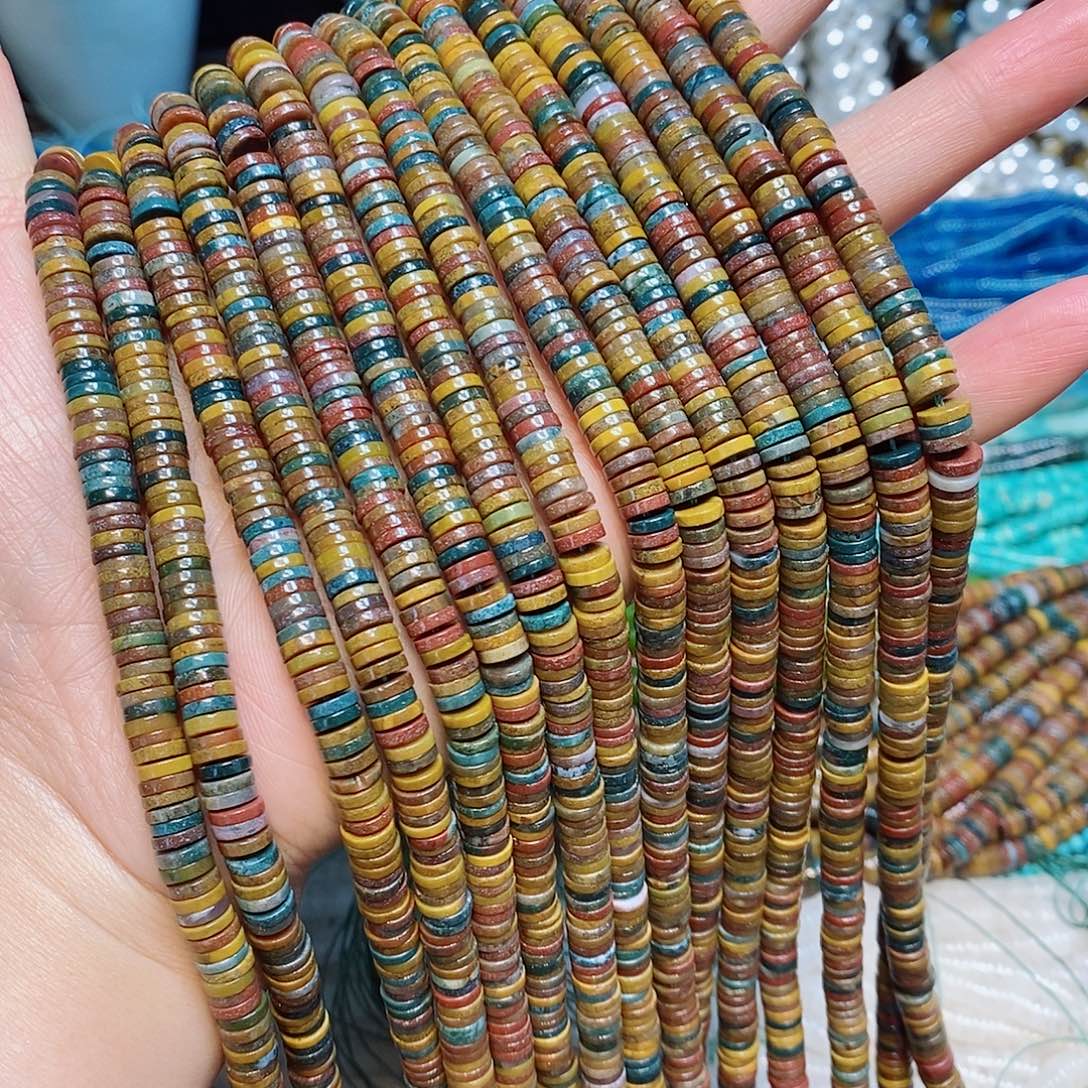 玛瑙/玉髓散珠天然海洋玛瑙隔片6mm一条