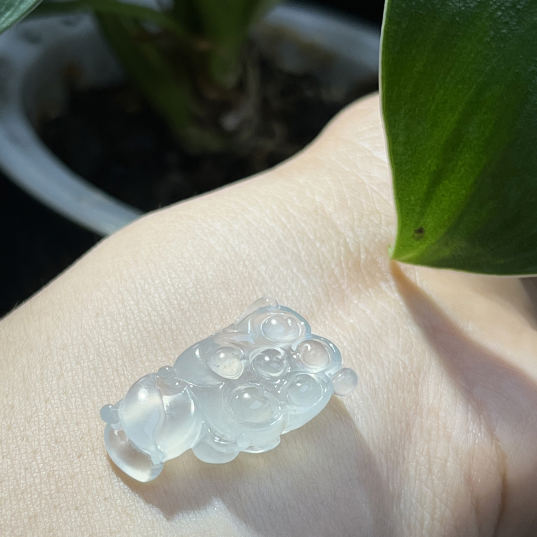 A货高冰波莲花吊坠