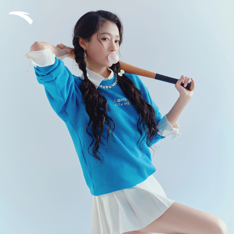 【关晓彤同款】安踏×海豹看看联名丨多彩卫衣秋潮流廓形运动套头衫