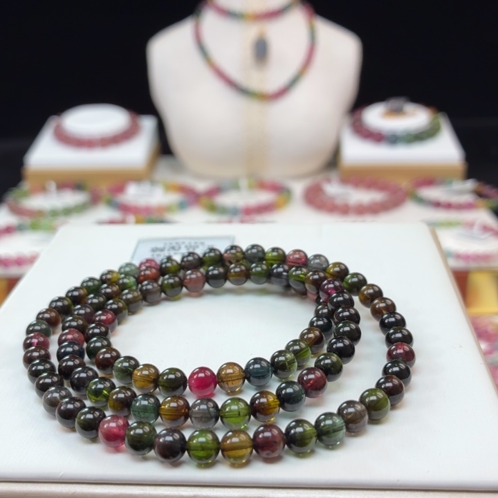 未镶嵌碧玺手链5.6mm±