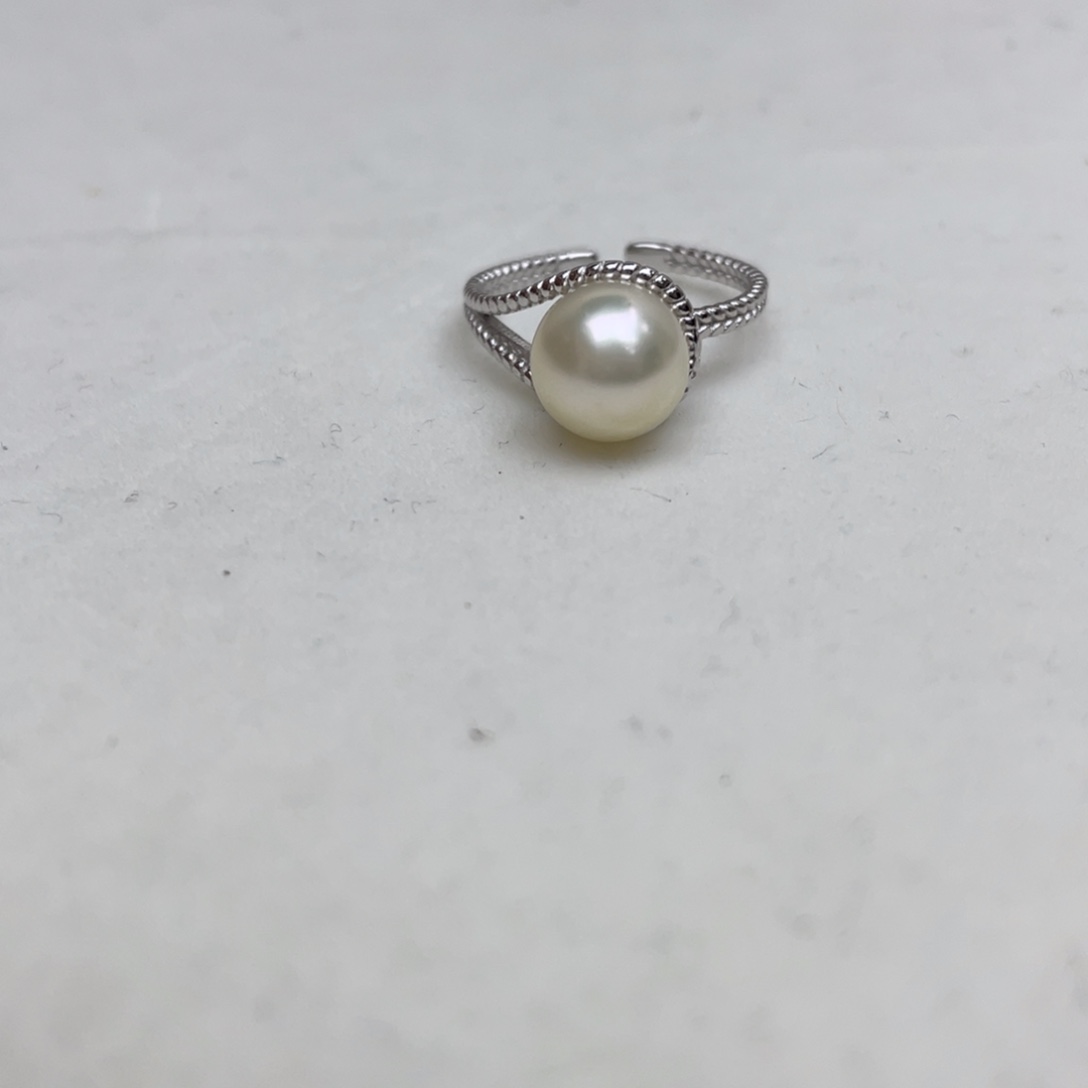 戒指海水珍珠银S925镶嵌