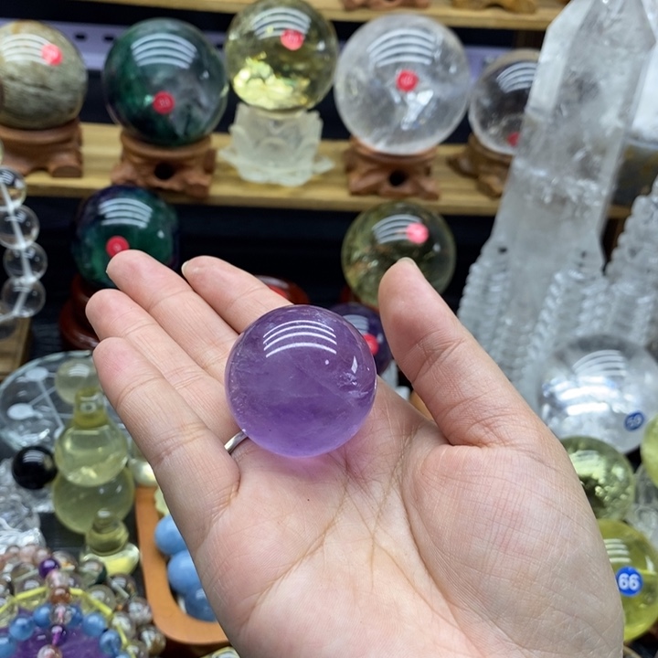 猫***子石材天然紫水晶球