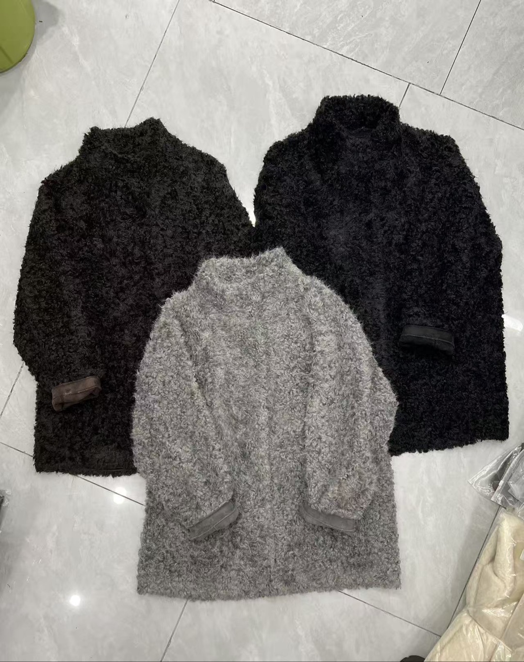常规立领冬季女中长款毛绒短外套#25173