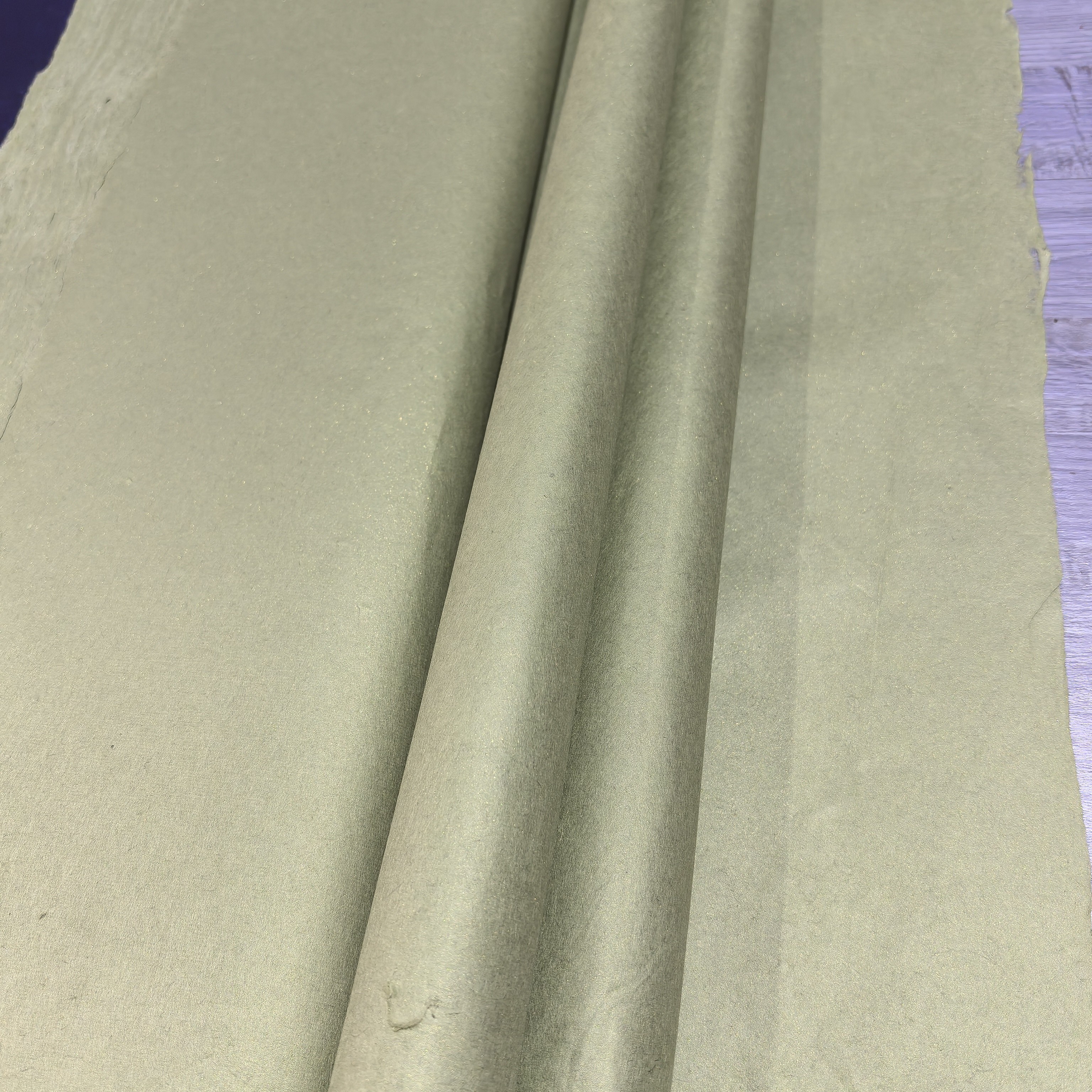 珠光光板抹茶绿 手工丝绒楮皮笺30*180cm25张 半生半熟