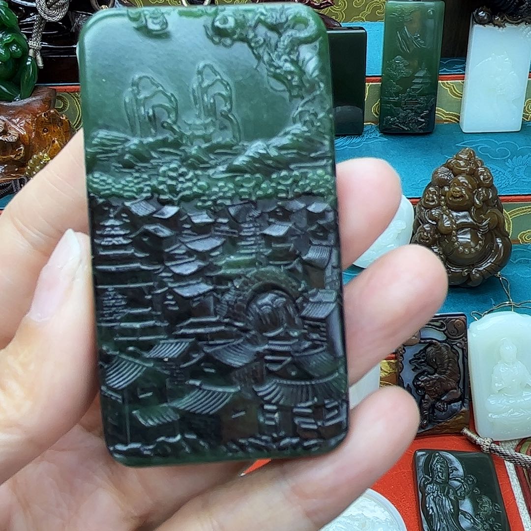 和田玉未镶嵌挂件