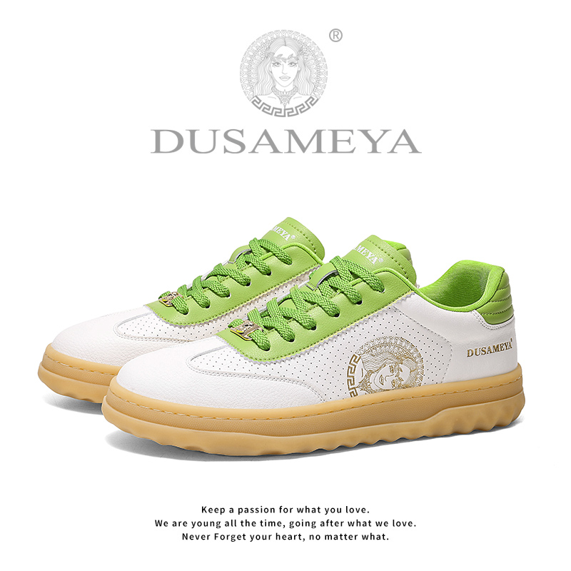 DUSAMEYA/杜莎米娅男女轻奢潮流休闲百搭轻便真皮德训鞋D6719