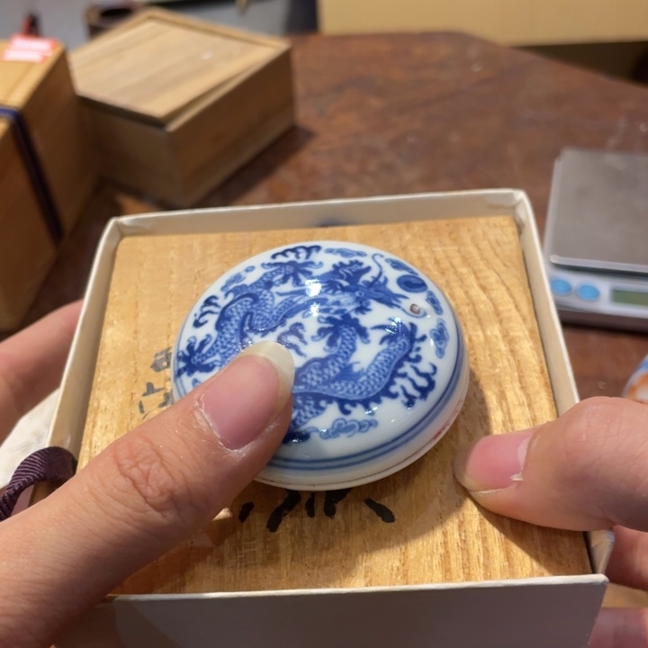 陶瓷小六古美术工艺品摆件