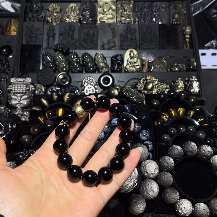 忘***去黑曜岩未镶嵌珠宝奇石