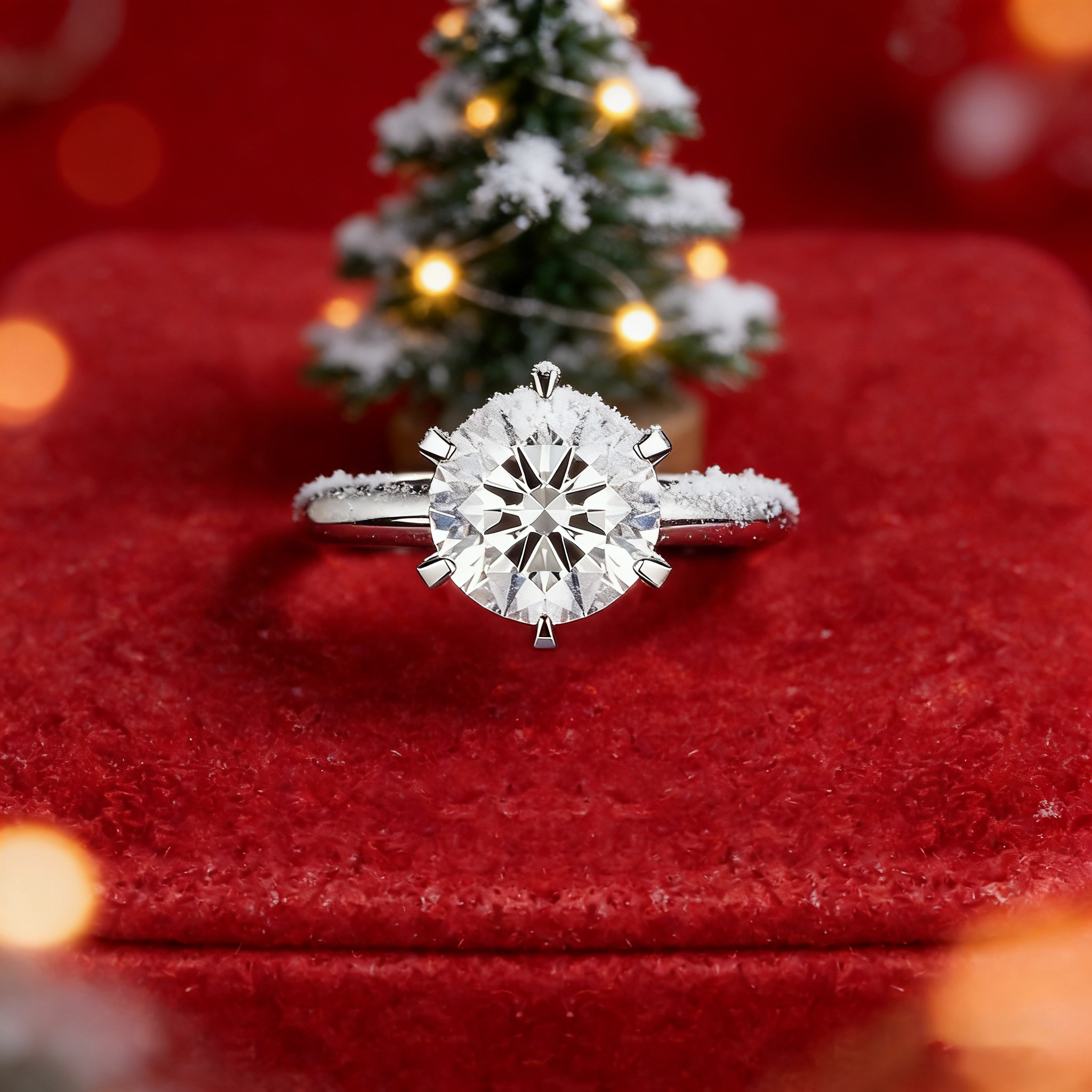 实验室培育钻石1克拉【闪耀钻石】T家六爪钻戒钻戒