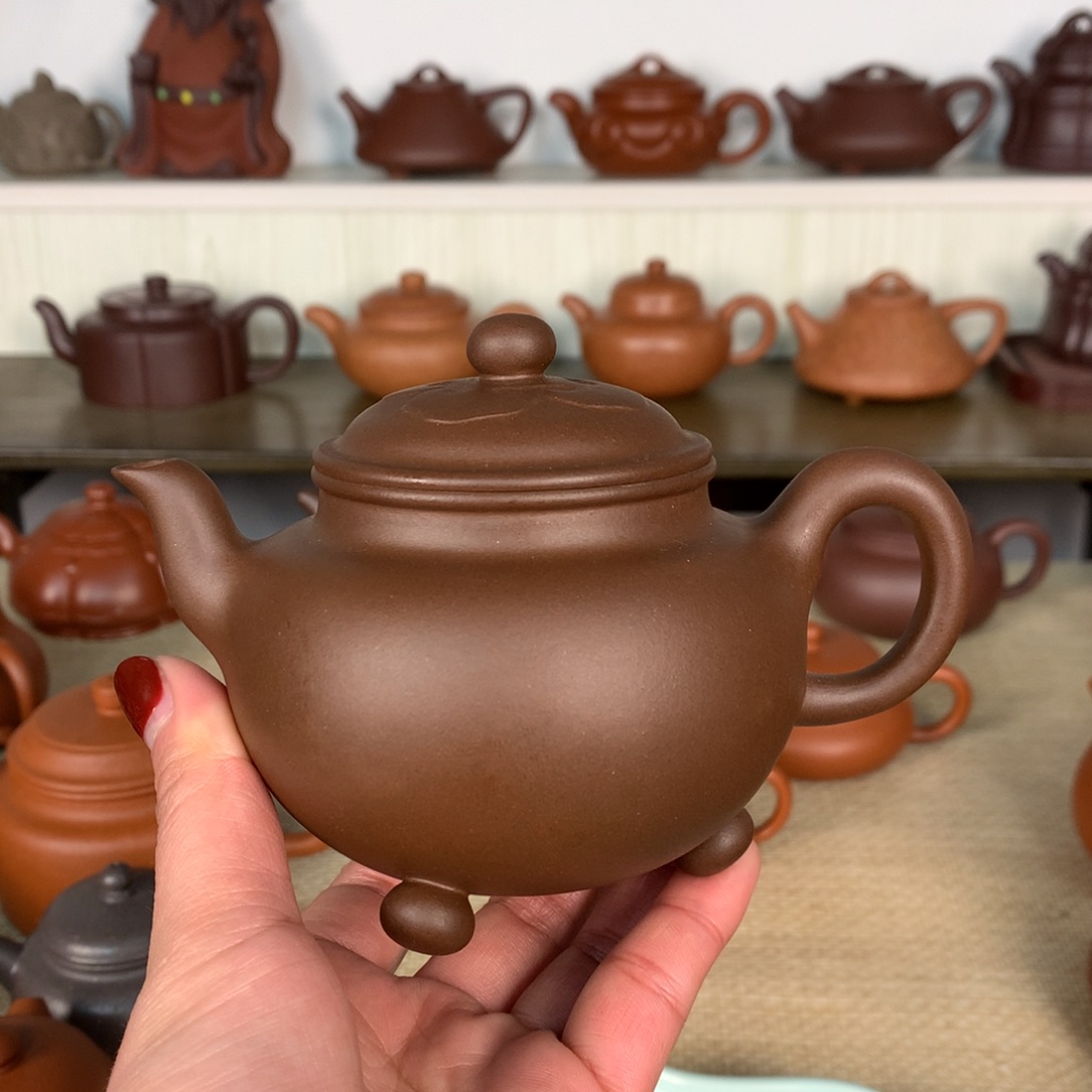 紫砂茶壶原矿紫泥半手大彬如意
