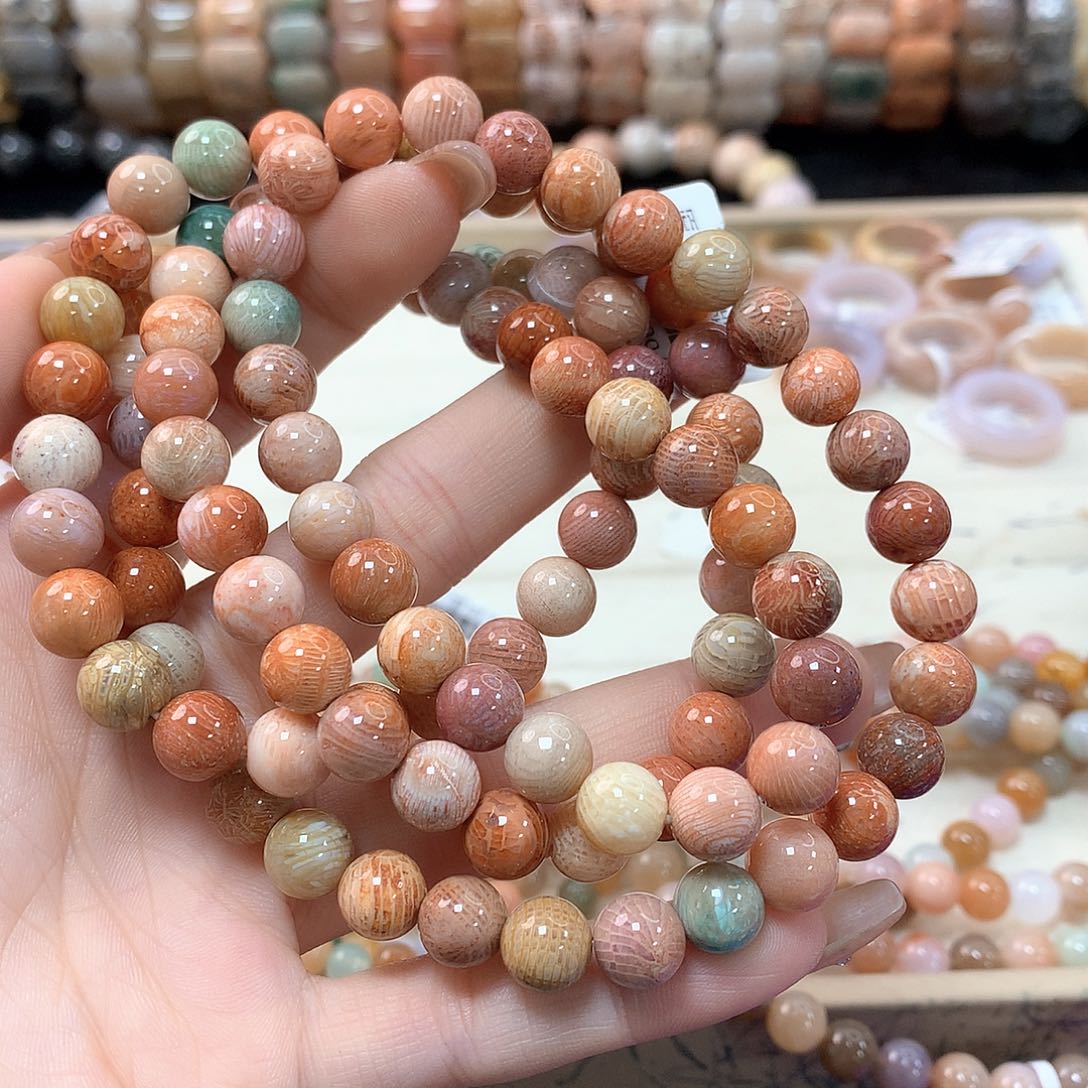 硅化珊瑚（珊瑚玉）手链未镶嵌z***Z237