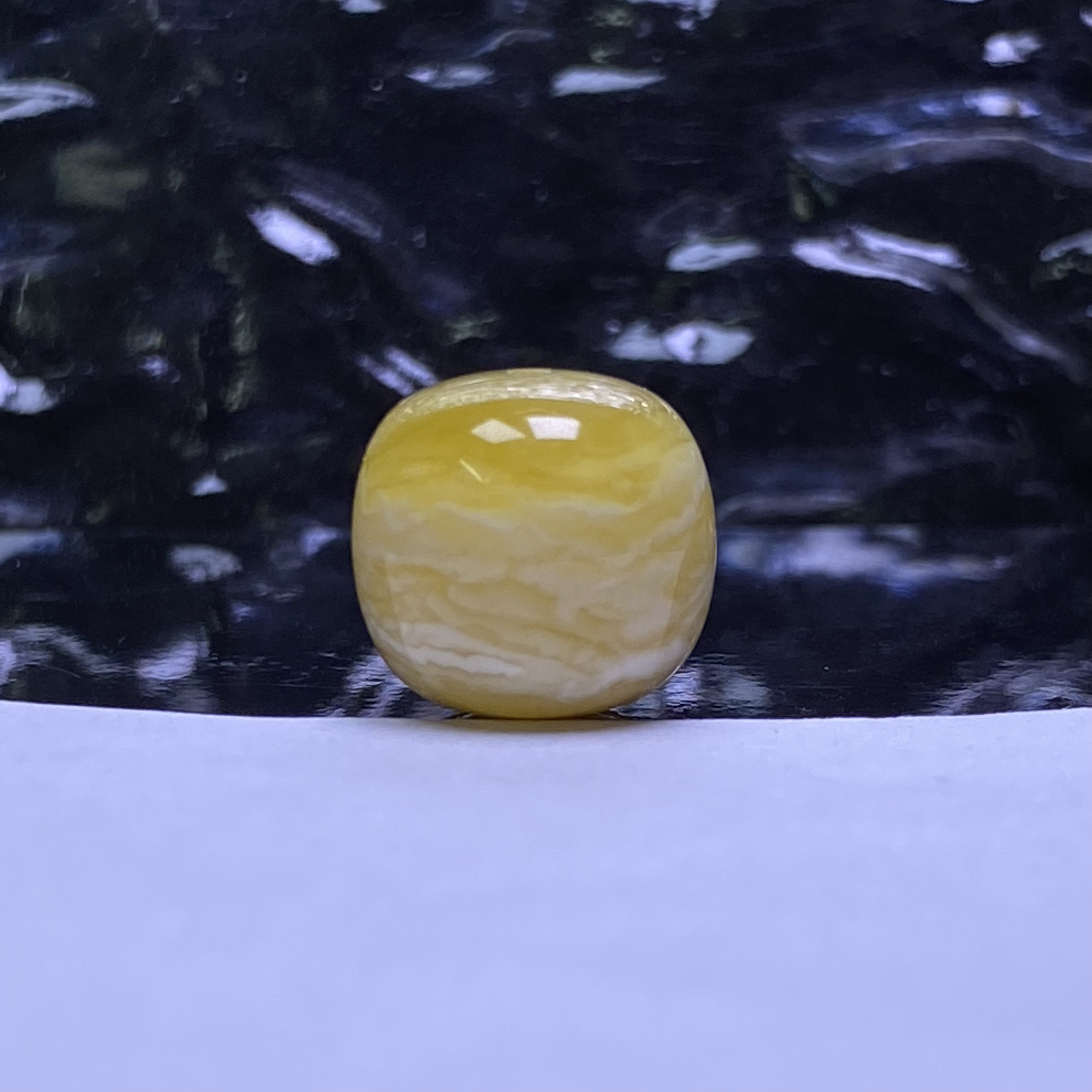 琥珀蜜蜡金瓷溶洞妖花蜜蜡千层雪老型单珠12.9mm溶洞带粒粉尘