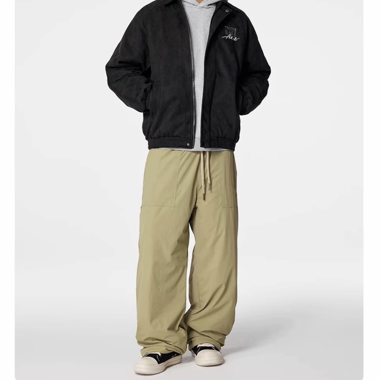 冬季复古90白鸭绒直筒羽绒裤男女纯色保暖锁温休闲长裤-71770