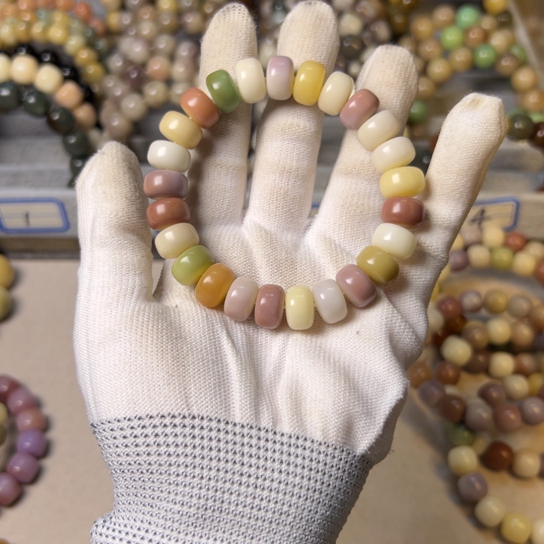 手串菩提根/象牙果瓷料马卡龙药片卡12.6