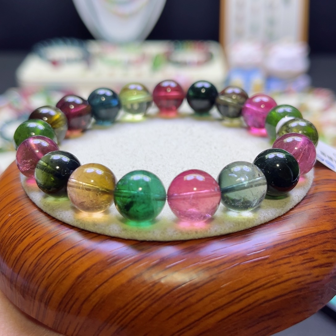 碧玺手链未镶嵌老矿糖果