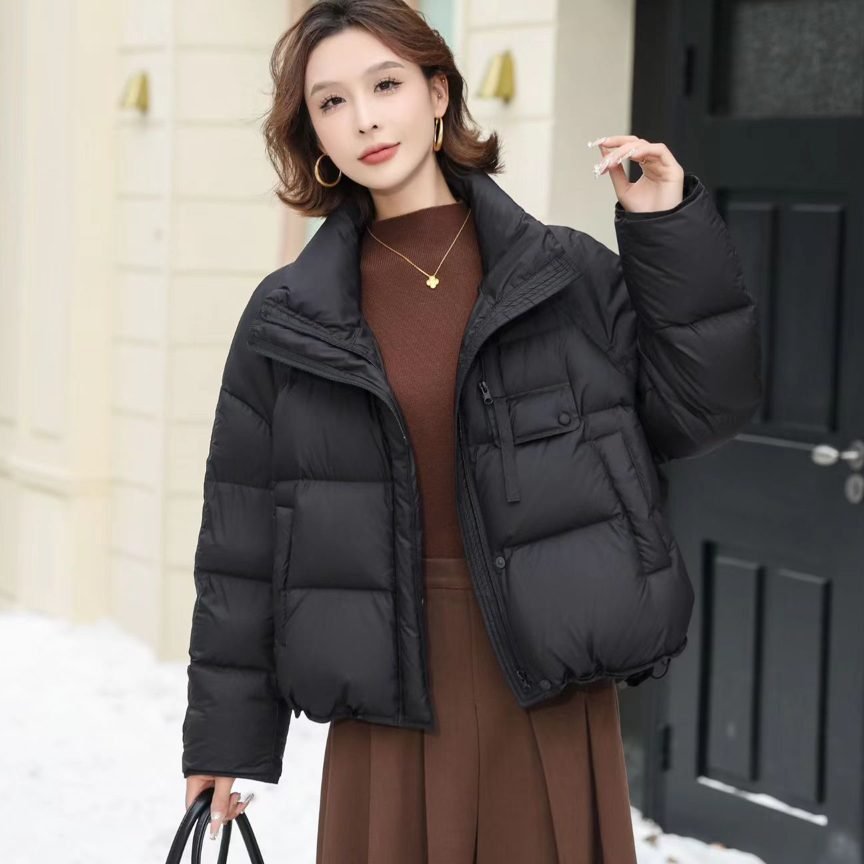 兰兰家厚款常规显瘦保暖宽松百搭女士短款立领长袖