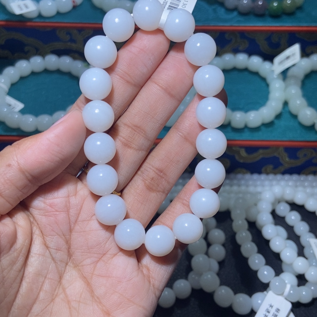 和田玉未镶嵌手串12m老型