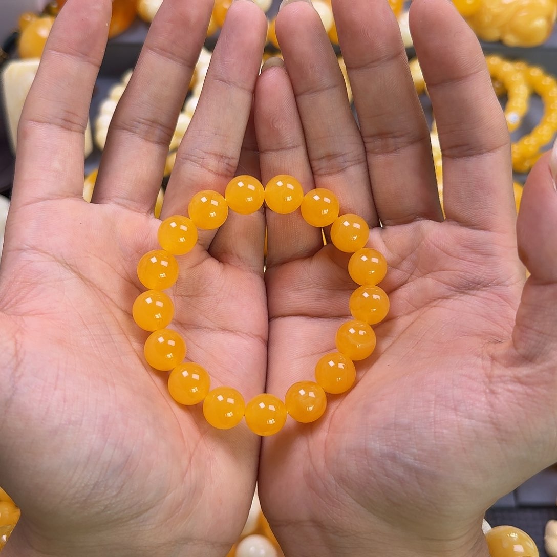 琥珀珠宝奇石未镶嵌同料12mm