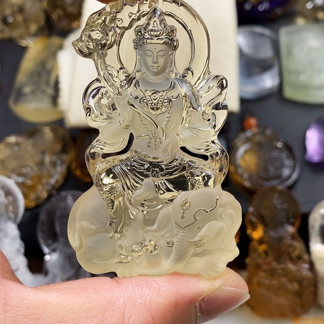 水晶天然水晶吊坠未镶嵌金**装