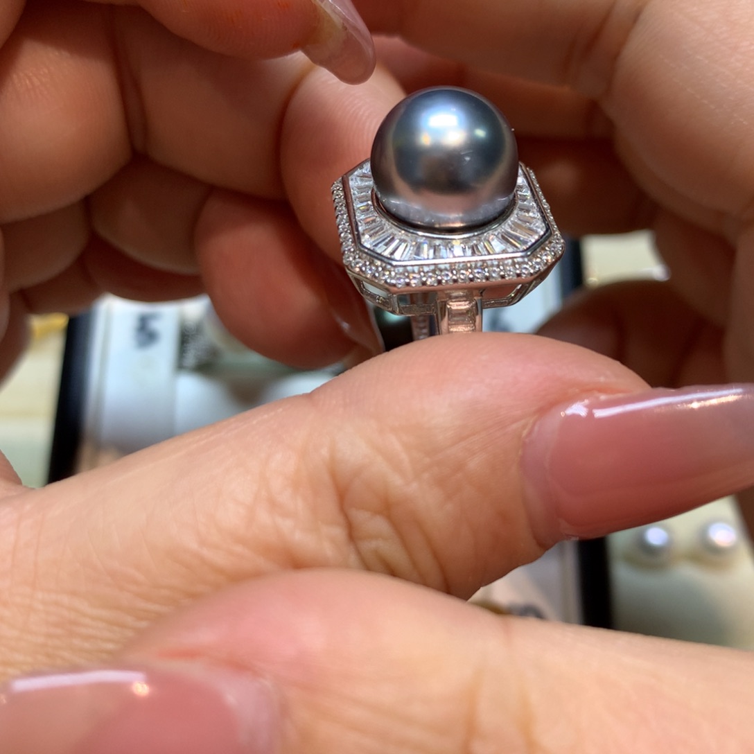 海水珍珠戒指银S925镶嵌
