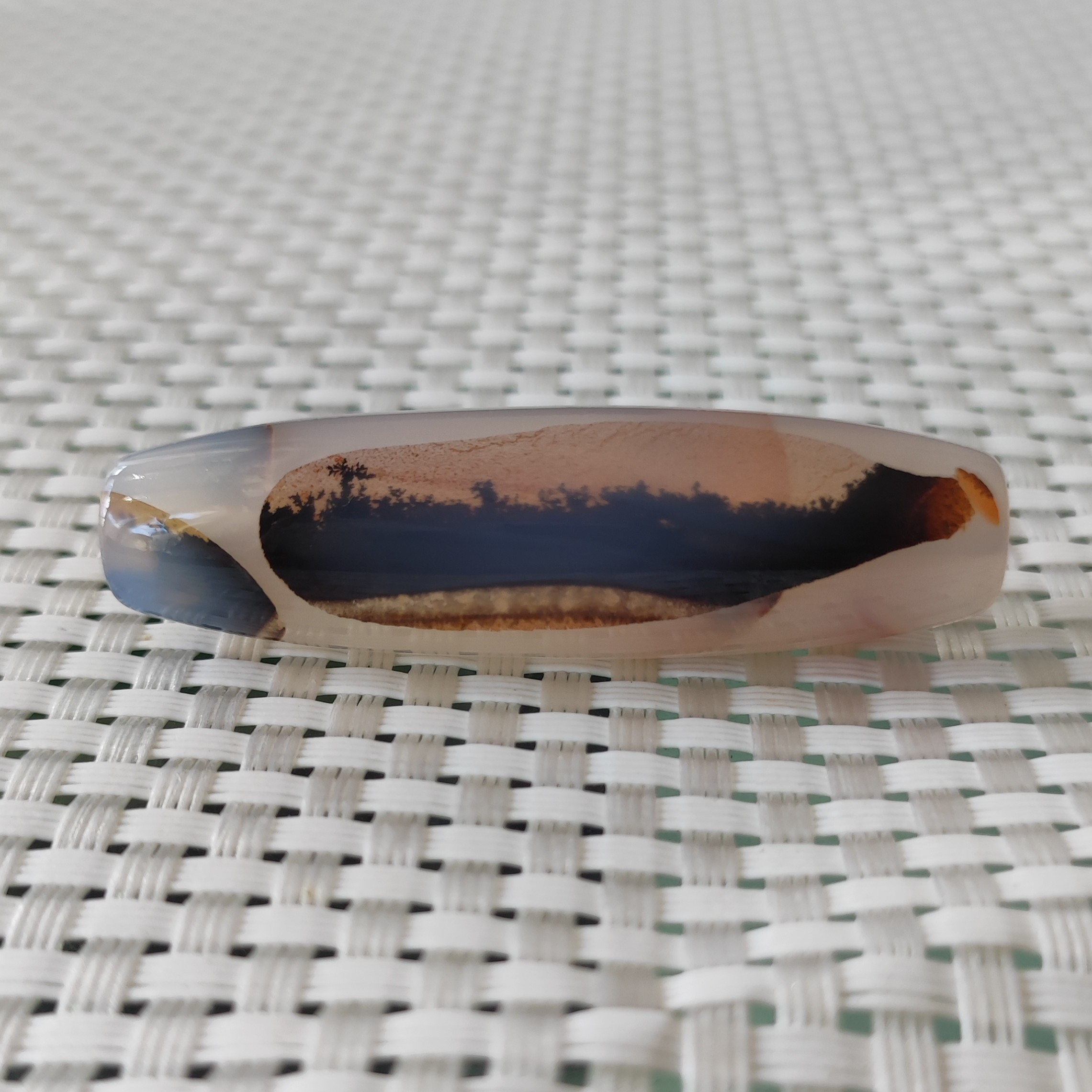 海洋玉髓玛瑙桶珠吊坠