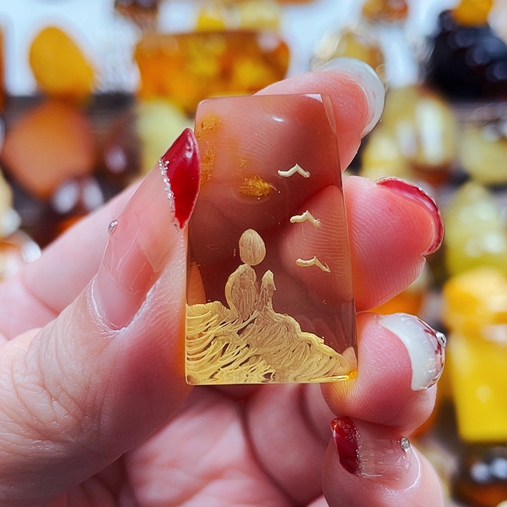 琥珀颈饰未镶嵌吊坠