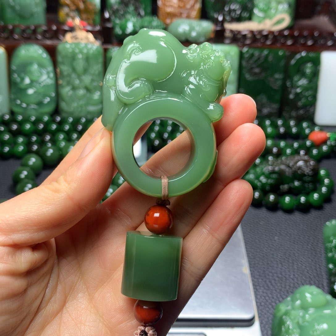 和田玉未镶嵌挂件心*