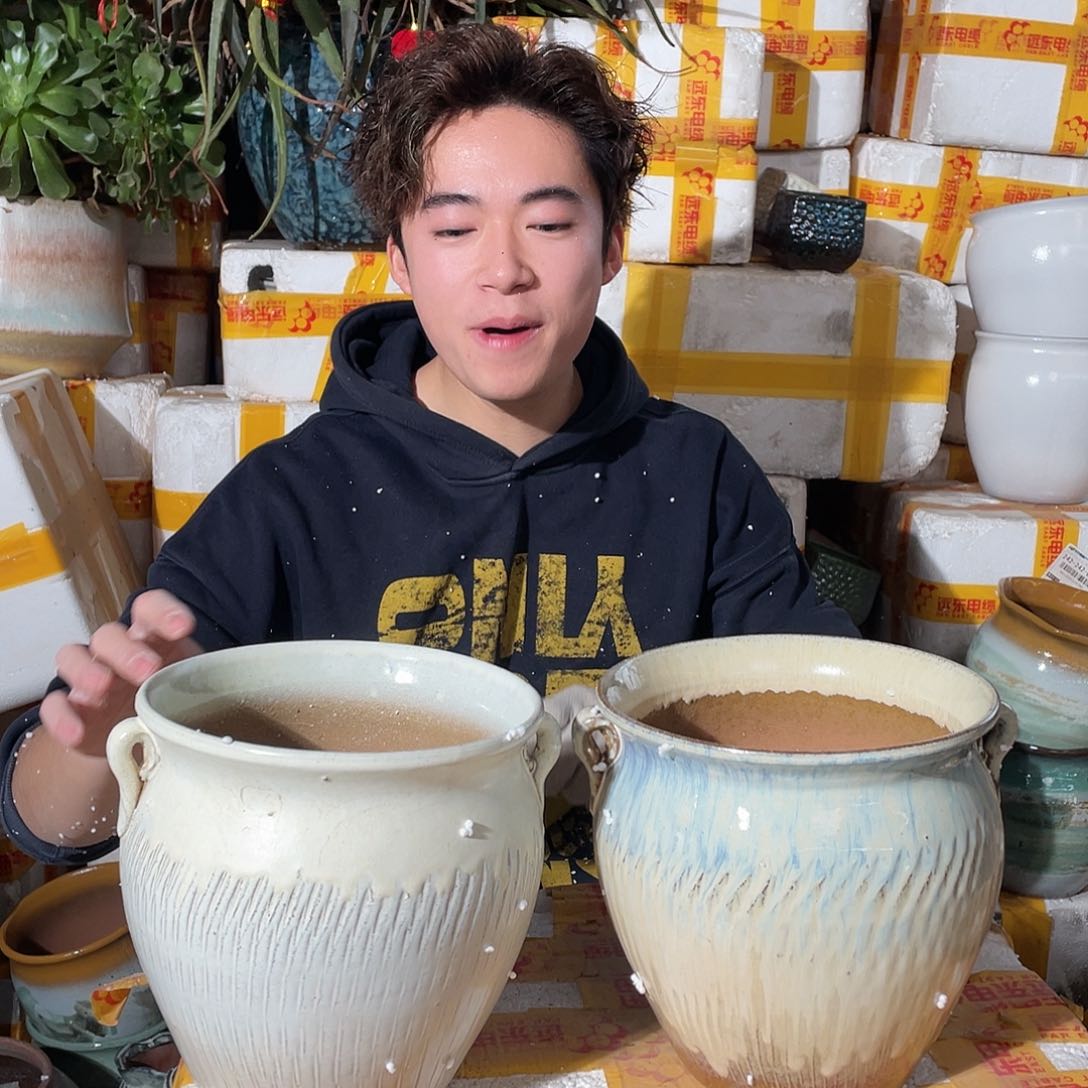 无铅玻璃宜兴紫砂花盆