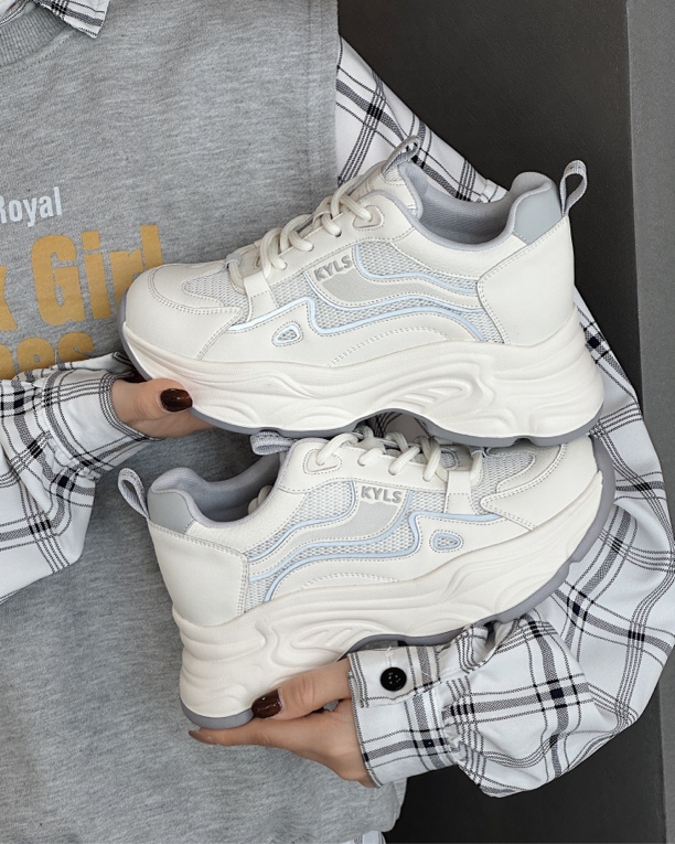 雪芭妮2025春季新款厚底网面透气老爹鞋女休闲鞋舒适运动鞋小白鞋