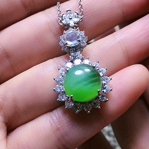 和田玉戒指银S925镶嵌