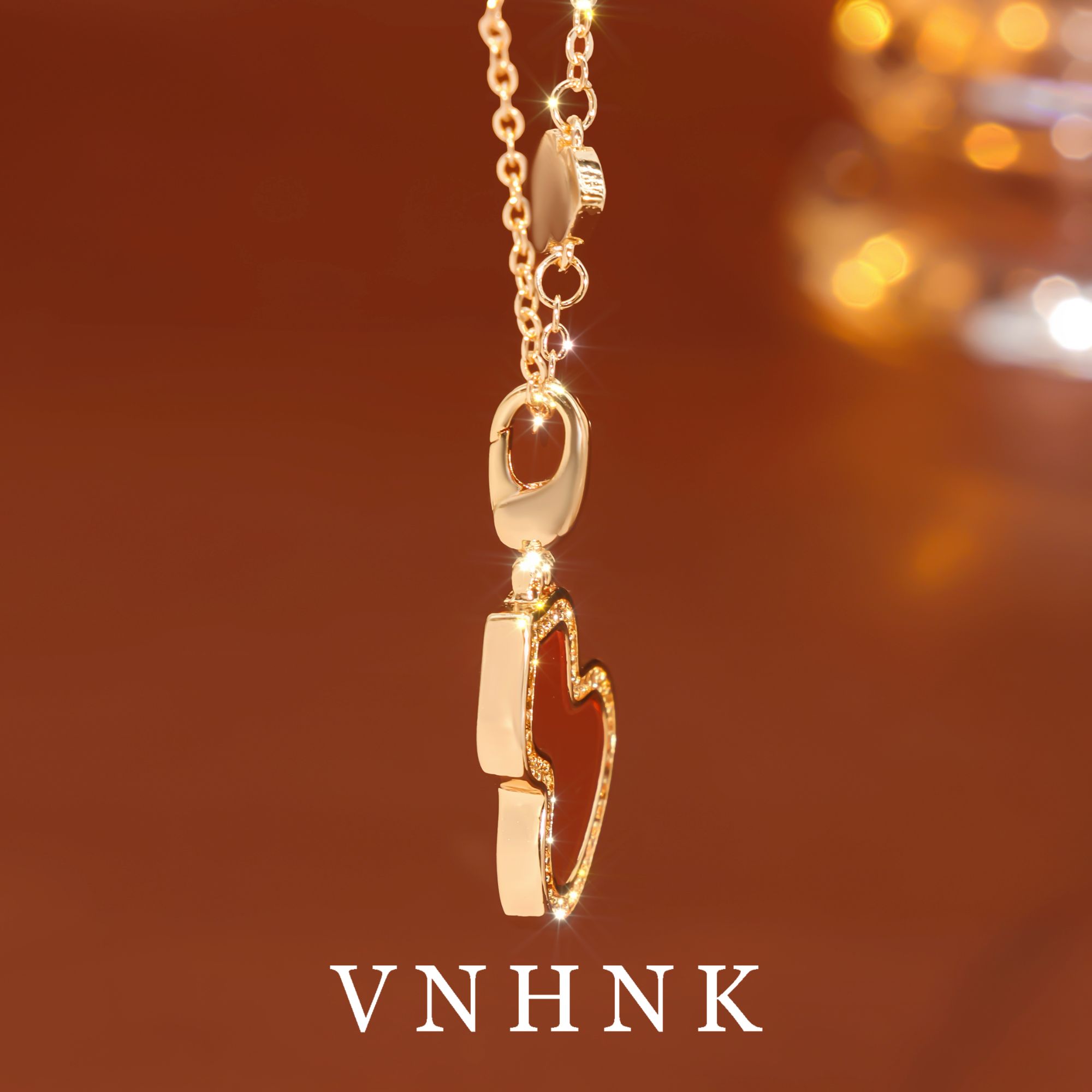 铜合金合成锆石项链 美可儿   N390   玫瑰色（46cm） 气质项链预售