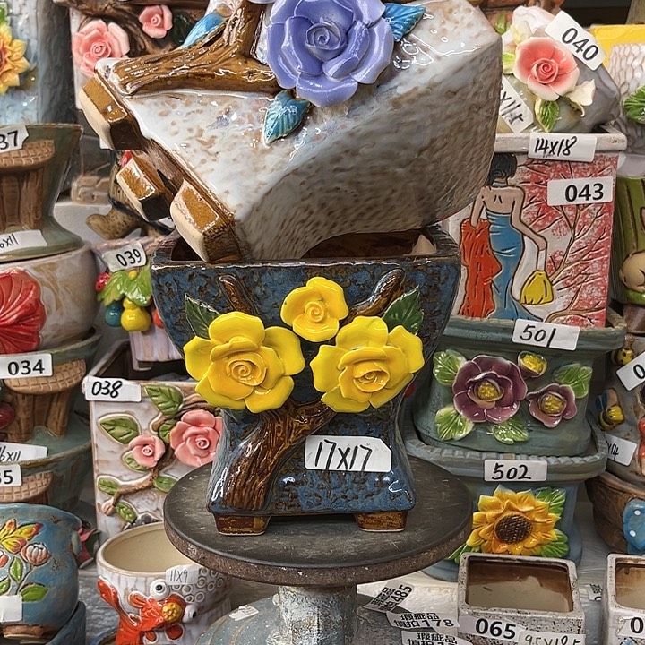 粗陶材质多肉花盆